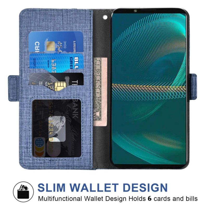 Flip Cover Sony Xperia 5 IV Jeans Med Roterende Kortholder