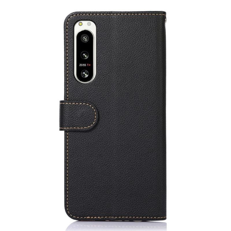 Flip Cover Sony Xperia 5 IV Lychee Style Rfid Khazneh