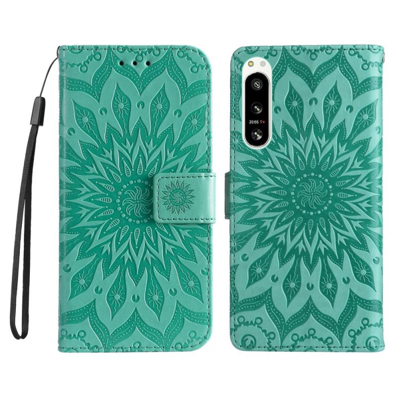 Flip Cover Sony Xperia 5 IV Mandala Sun Med Snor