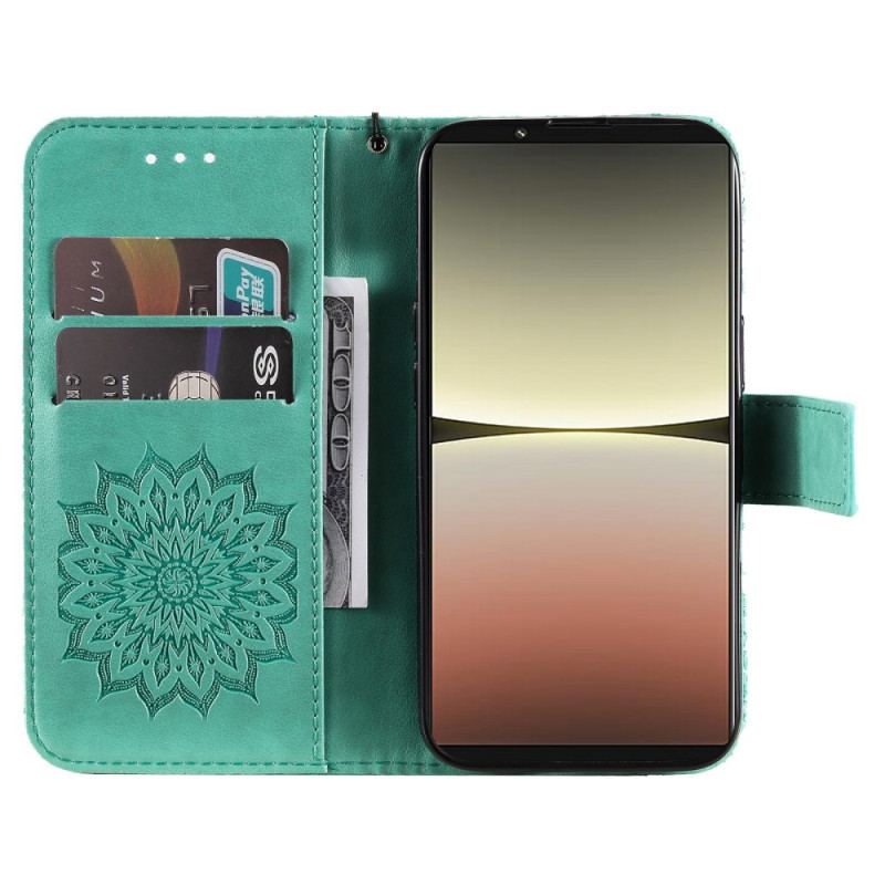 Flip Cover Sony Xperia 5 IV Mandala Sun Med Snor