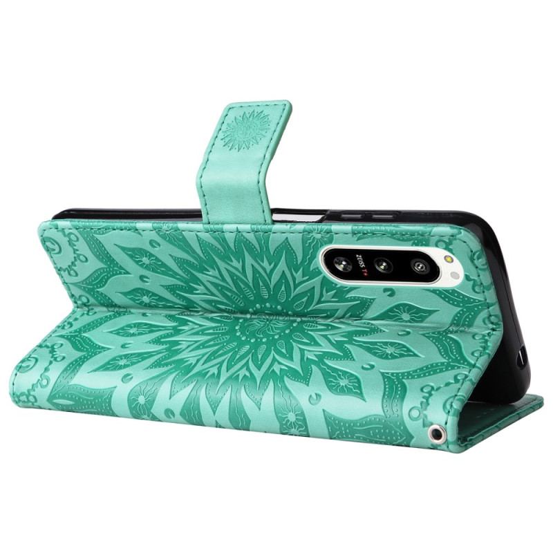 Flip Cover Sony Xperia 5 IV Mandala Sun Med Snor