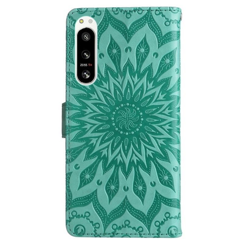 Flip Cover Sony Xperia 5 IV Mandala Sun Med Snor