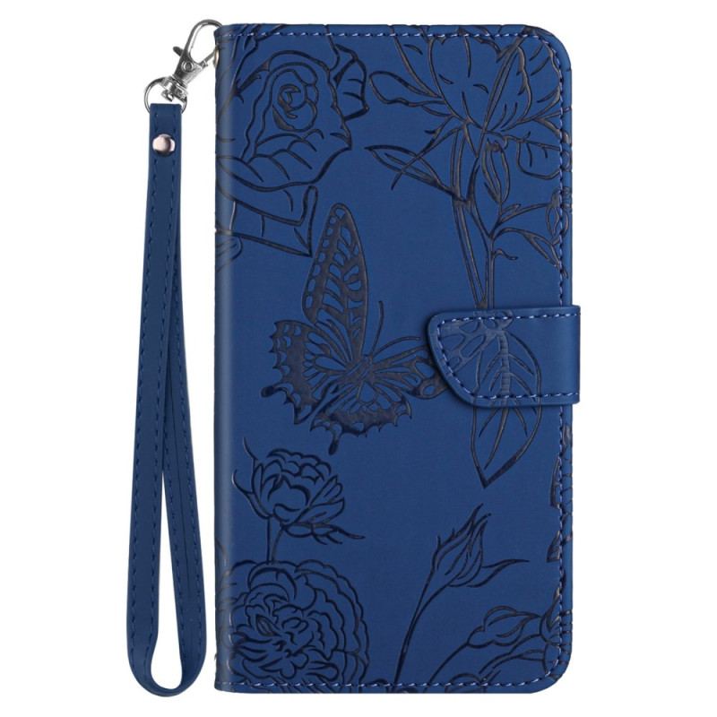 Flip Cover Sony Xperia 5 IV Sommerfugle Med Snor