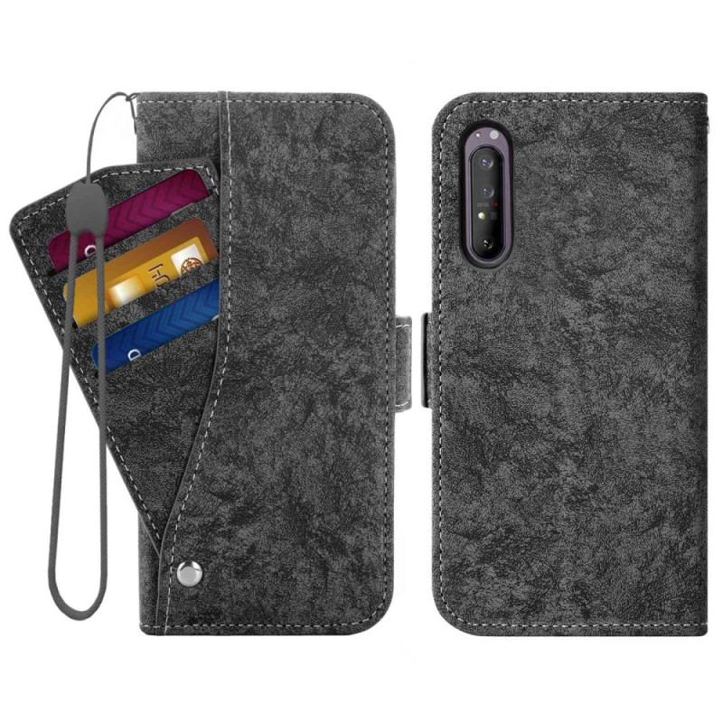 Flip Cover Sony Xperia 5 IV Vintage Roterende Kortholder