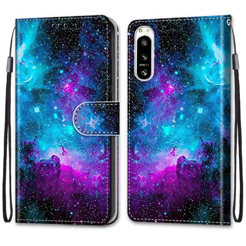 Læder Cover Sony Xperia 5 IV Kosmisk Himmel