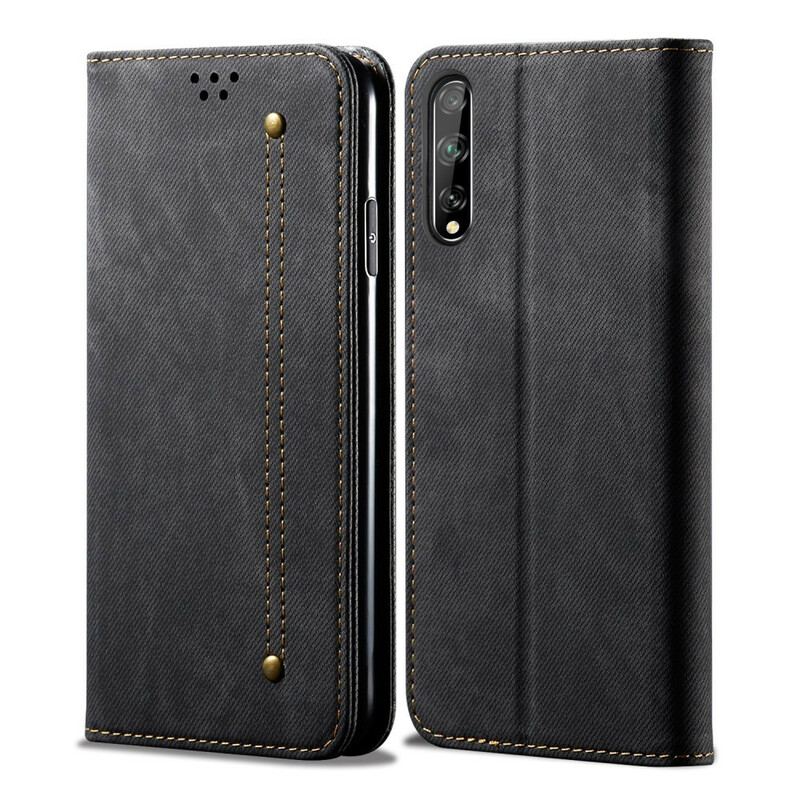 Cover Huawei P Smart S Flip Cover Denim Stof