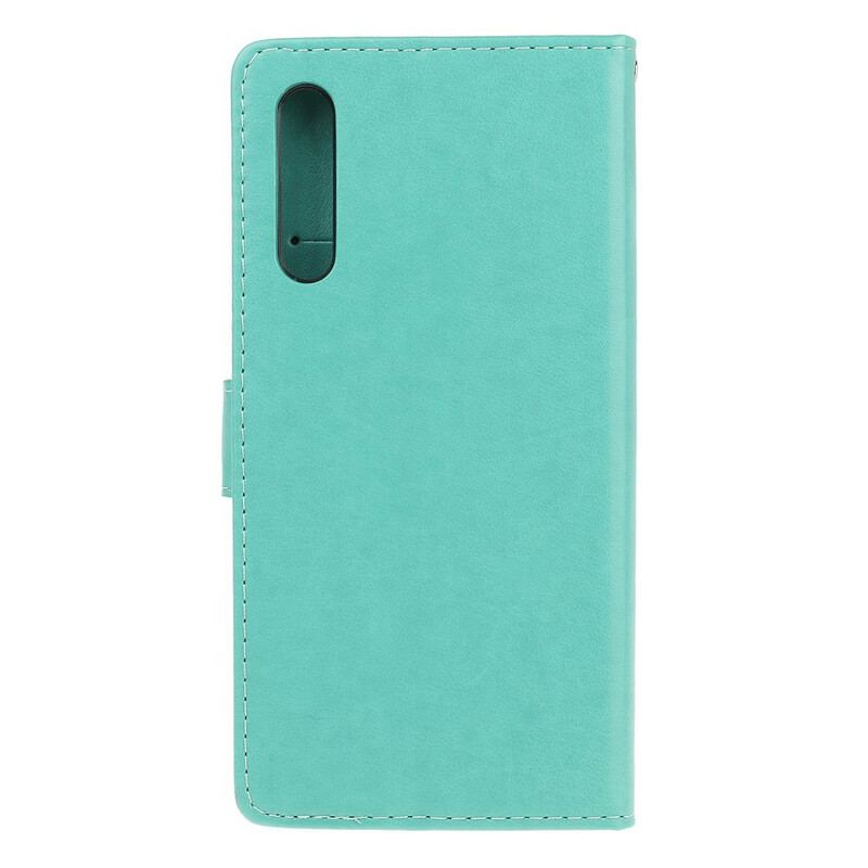 Flip Cover Huawei P Smart S Med Snor Sommerfugle Og Blomsterrem