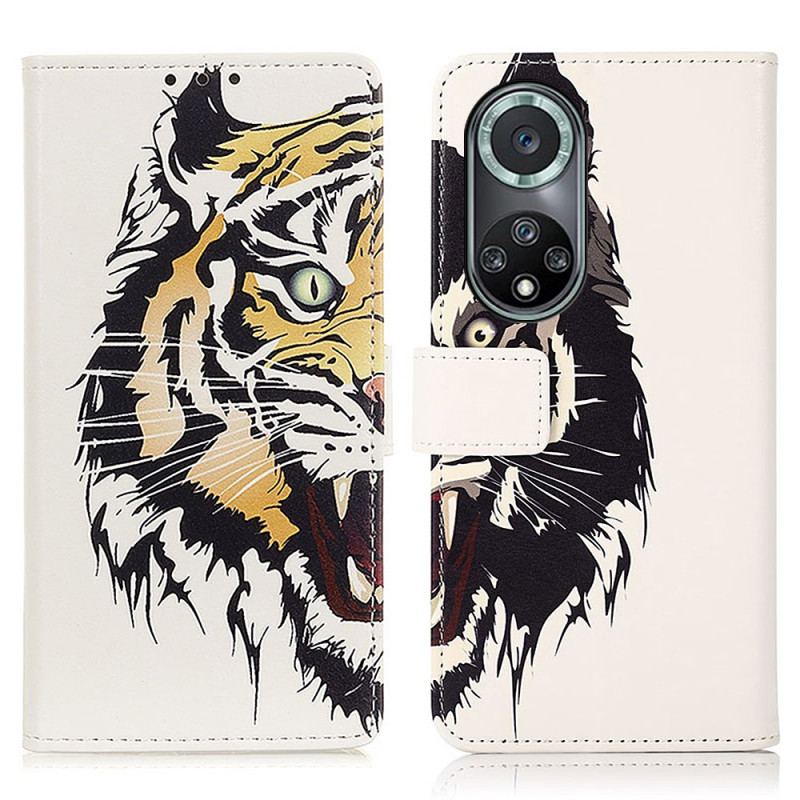 Flip Cover Honor 50 Pro Pro Fierce Tiger