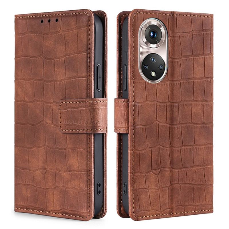 Flip Cover Honor 50 Pro Pro Skin-touch Crocodile