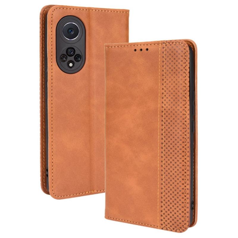 Cover Huawei Nova 9 Pro Flip Cover Stiliseret Vintage Lædereffekt