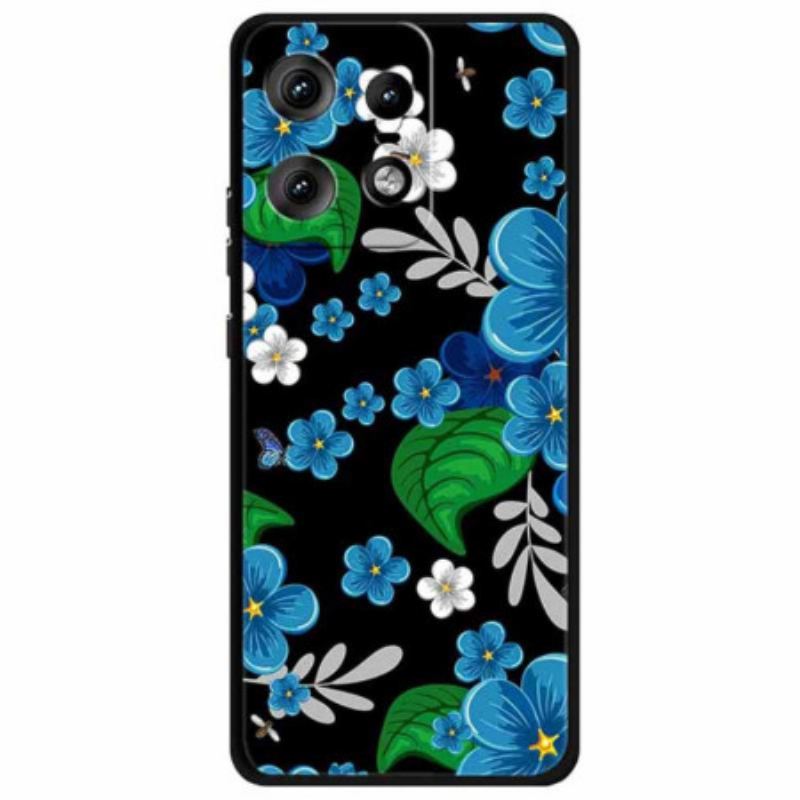 Cover Motorola Edge 50 Pro Blå Blomster