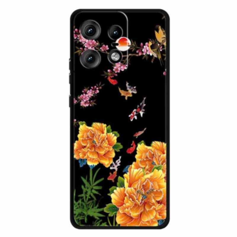 Cover Motorola Edge 50 Pro Blomster Og Fisk