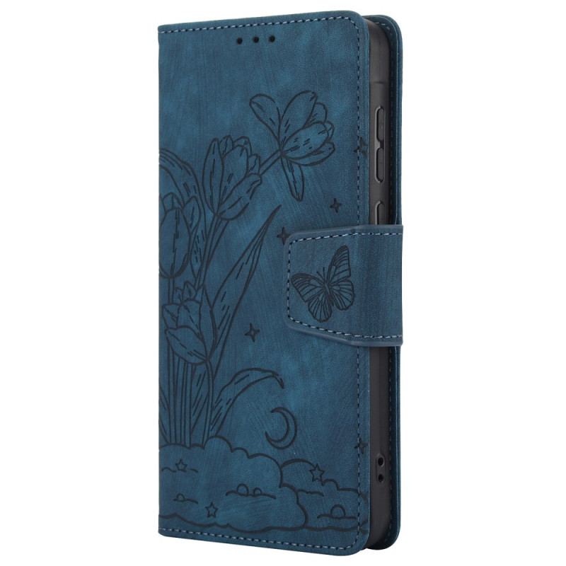 Flip Cover Motorola Edge 50 Pro Blomstertryksrem