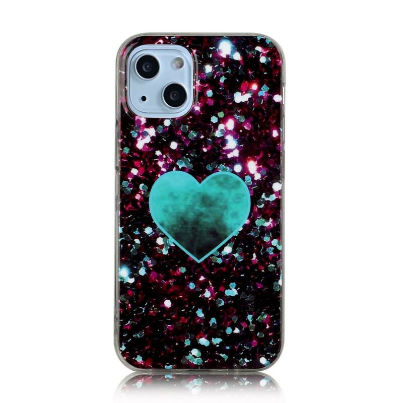 Cover iPhone 13 Mini Glitter Marmor