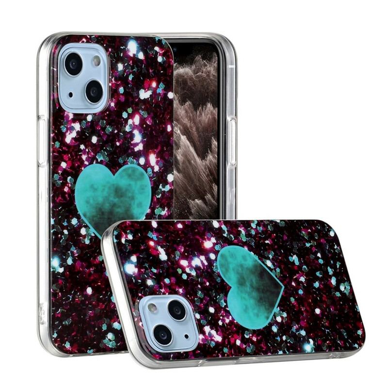 Cover iPhone 13 Mini Glitter Marmor