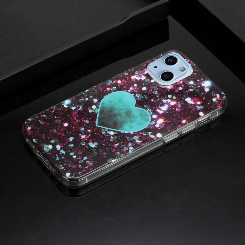 Cover iPhone 13 Mini Glitter Marmor