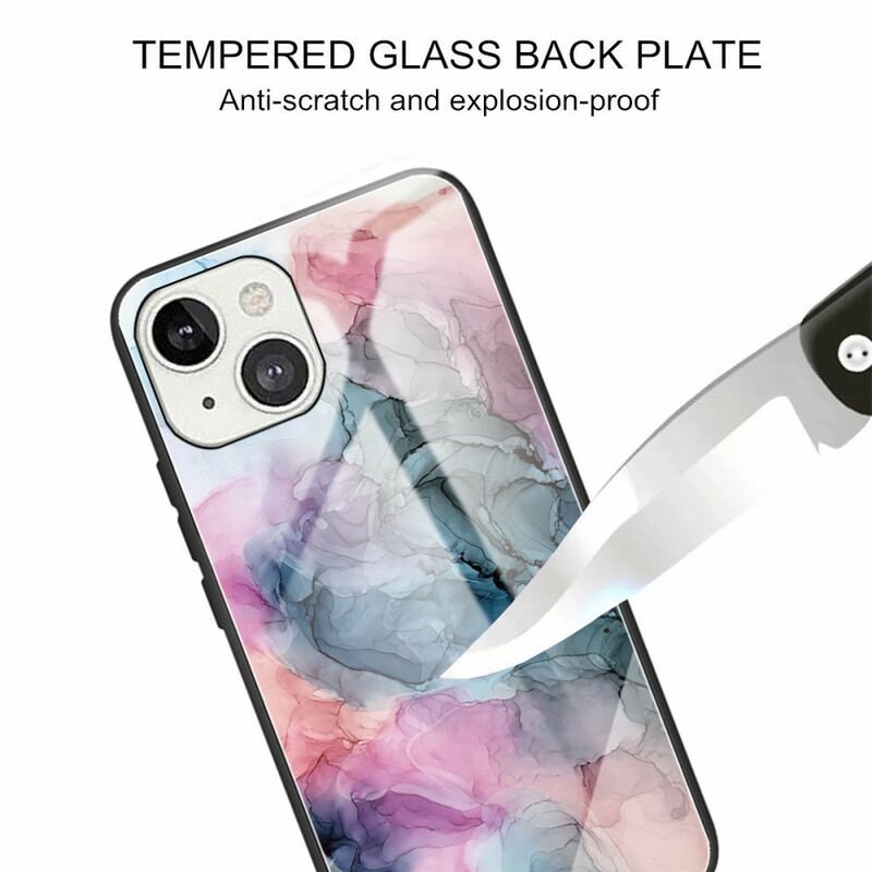 Cover iPhone 13 Mini Marmor Hærdet Glas