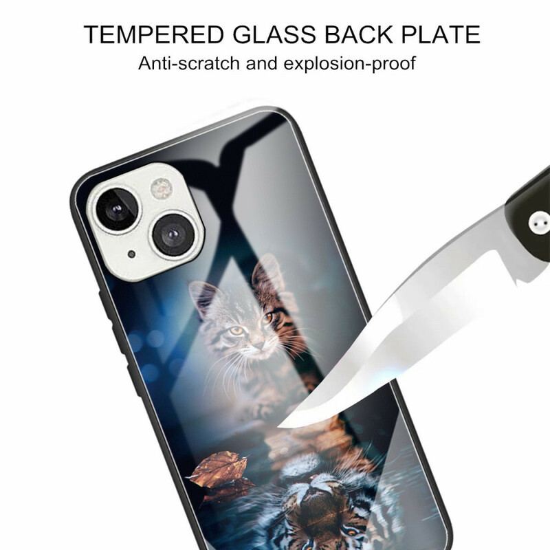 Cover iPhone 13 Mini Mit Tiger Hærdet Glas