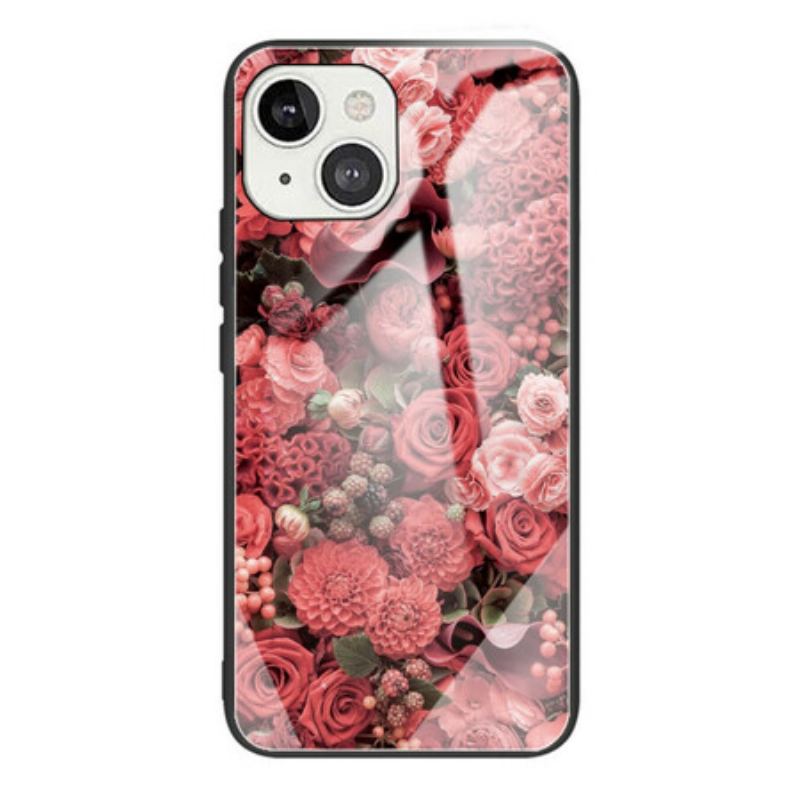 Cover iPhone 13 Mini Rose Blomster Hærdet Glas