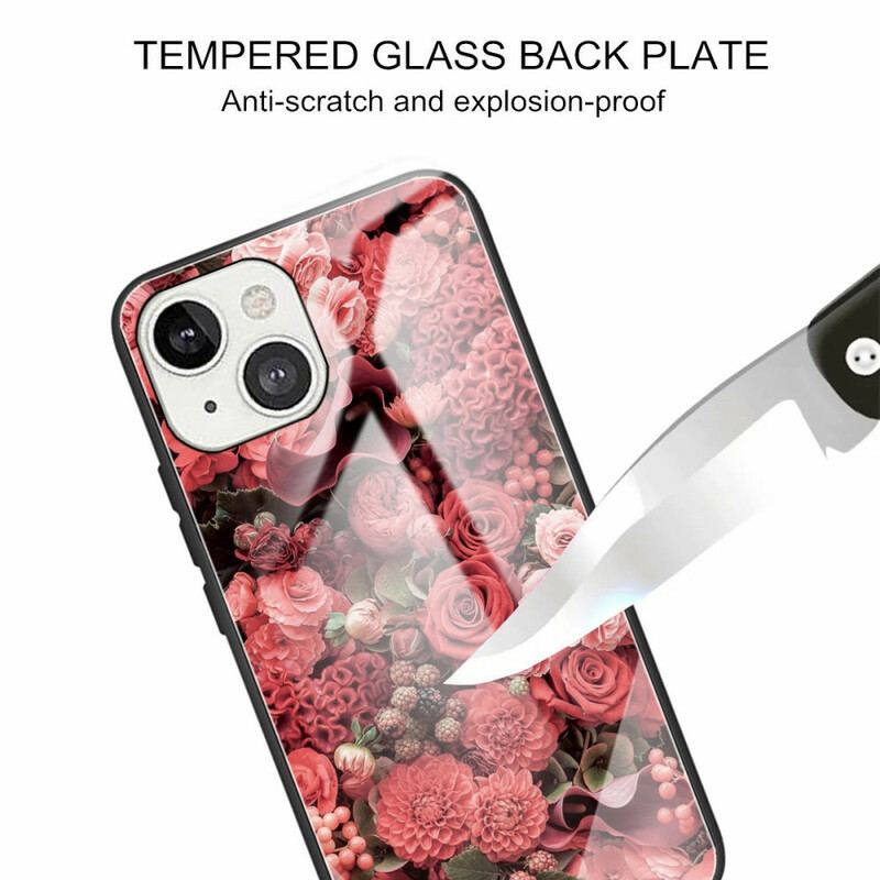 Cover iPhone 13 Mini Rose Blomster Hærdet Glas