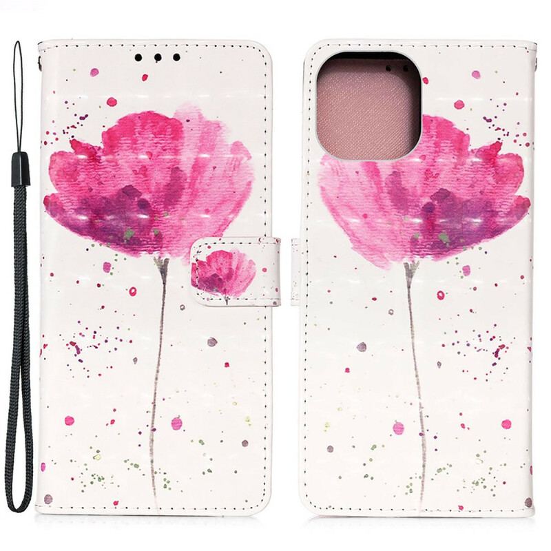 Flip Cover iPhone 13 Mini Akvarel Valmue