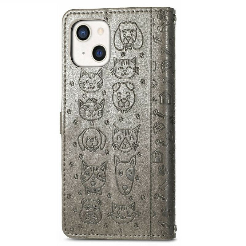 Flip Cover iPhone 13 Mini Animerede Dyr