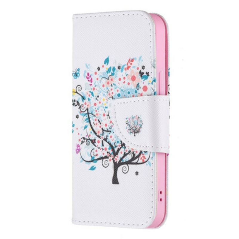 Flip Cover iPhone 13 Mini Blomstret Træ