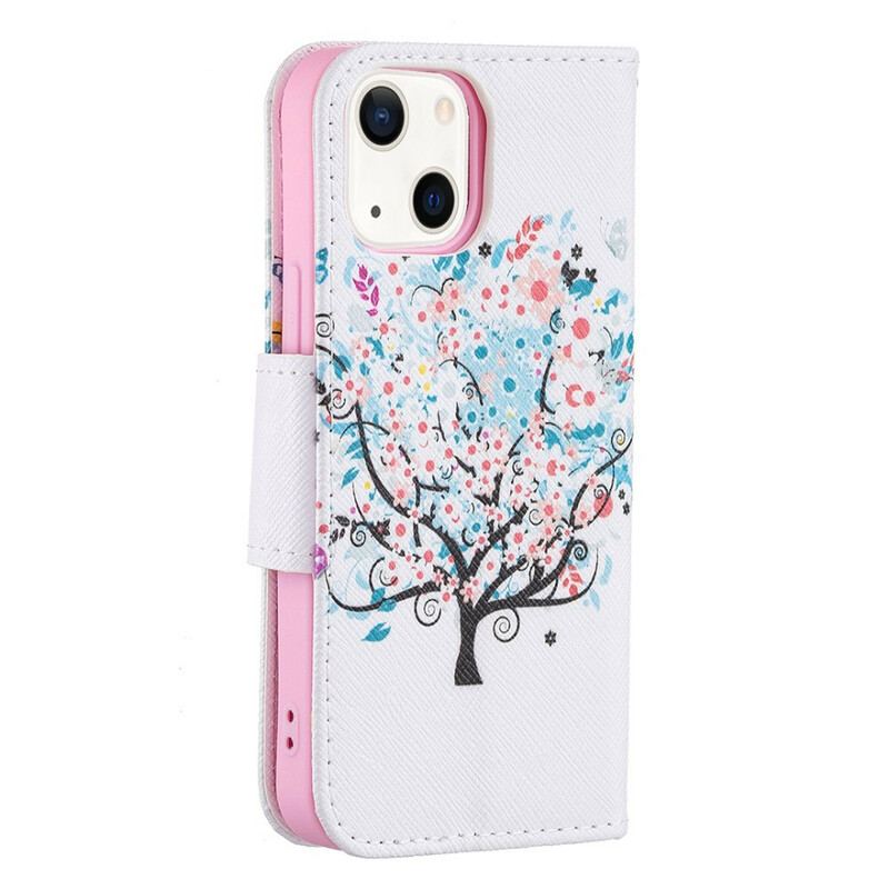 Flip Cover iPhone 13 Mini Blomstret Træ