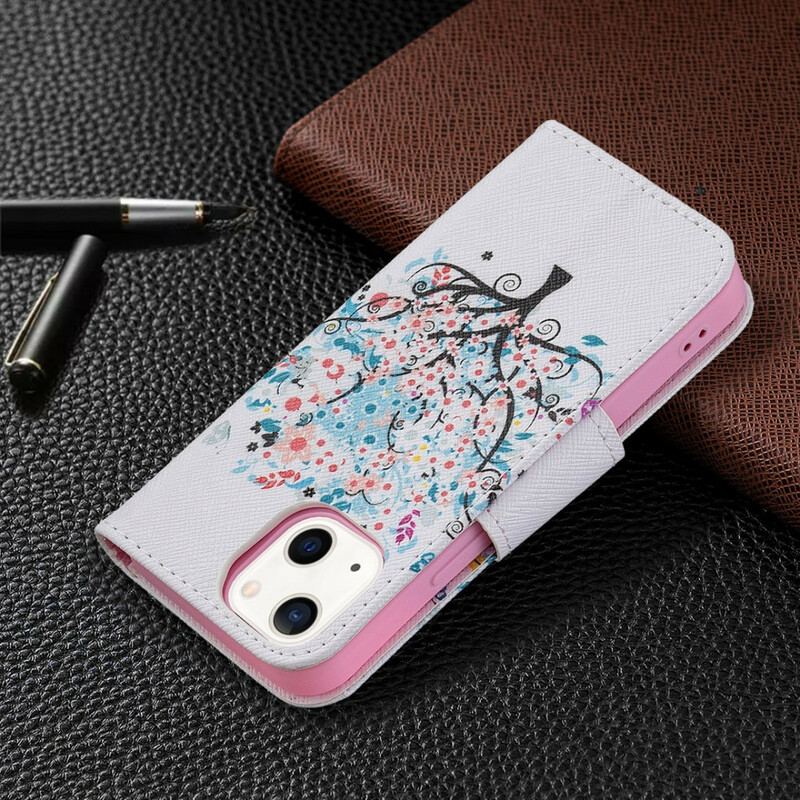 Flip Cover iPhone 13 Mini Blomstret Træ