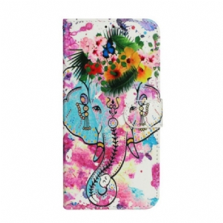 Flip Cover iPhone 13 Mini Elefant Maleri