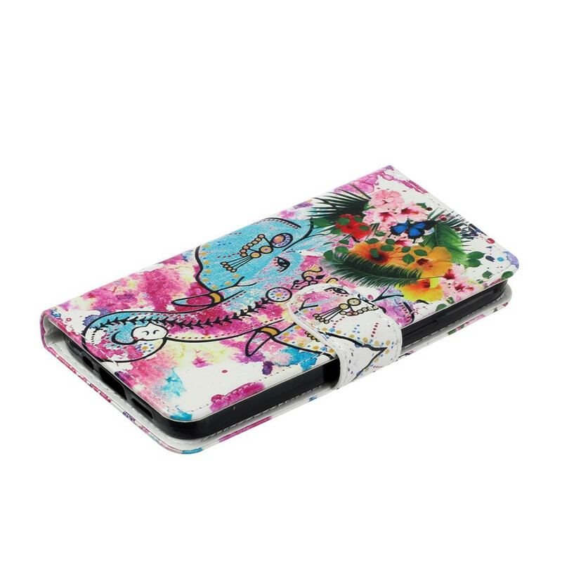 Flip Cover iPhone 13 Mini Elefant Maleri