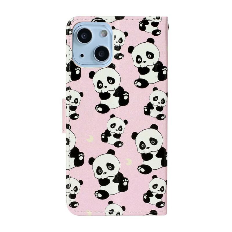 Flip Cover iPhone 13 Mini Flere Pandaer