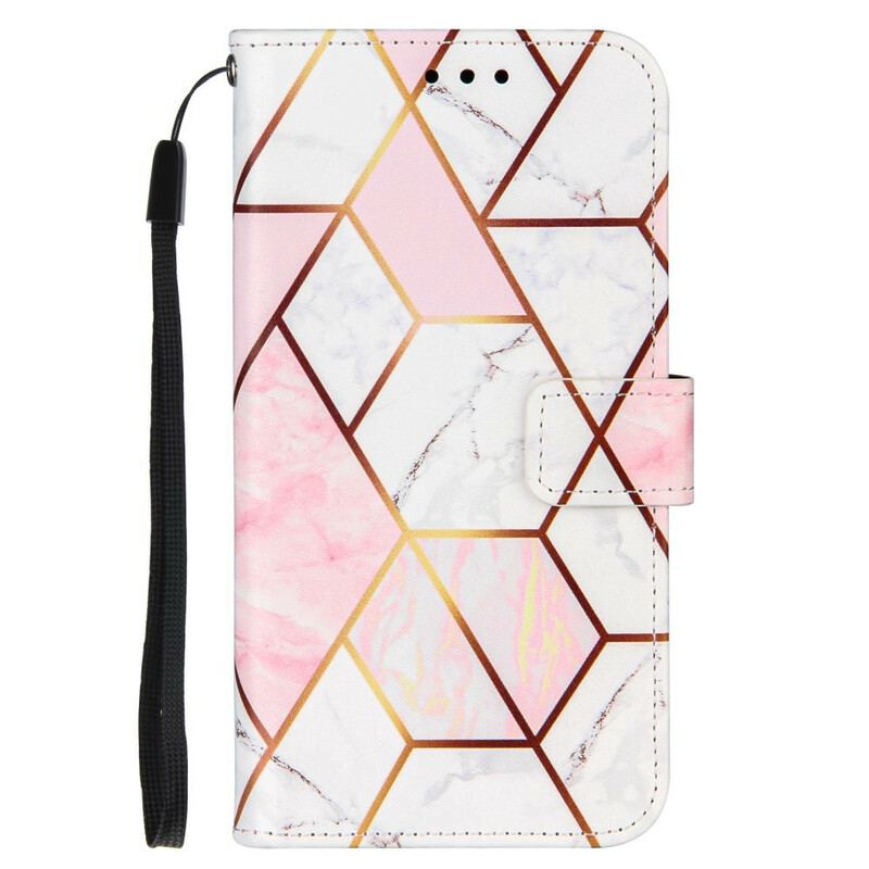 Flip Cover iPhone 13 Mini Geometrisk Marmor