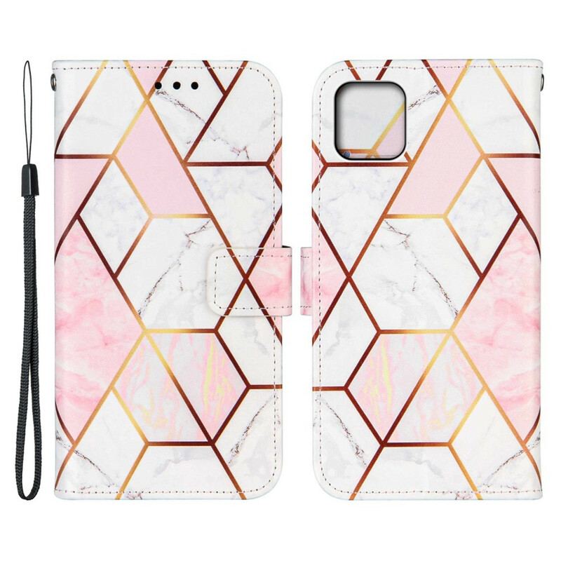 Flip Cover iPhone 13 Mini Geometrisk Marmor