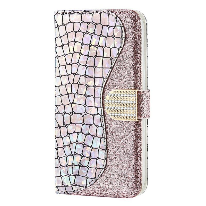 Flip Cover iPhone 13 Mini Krokodille Diamanter