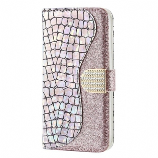 Flip Cover iPhone 13 Mini Krokodille Diamanter