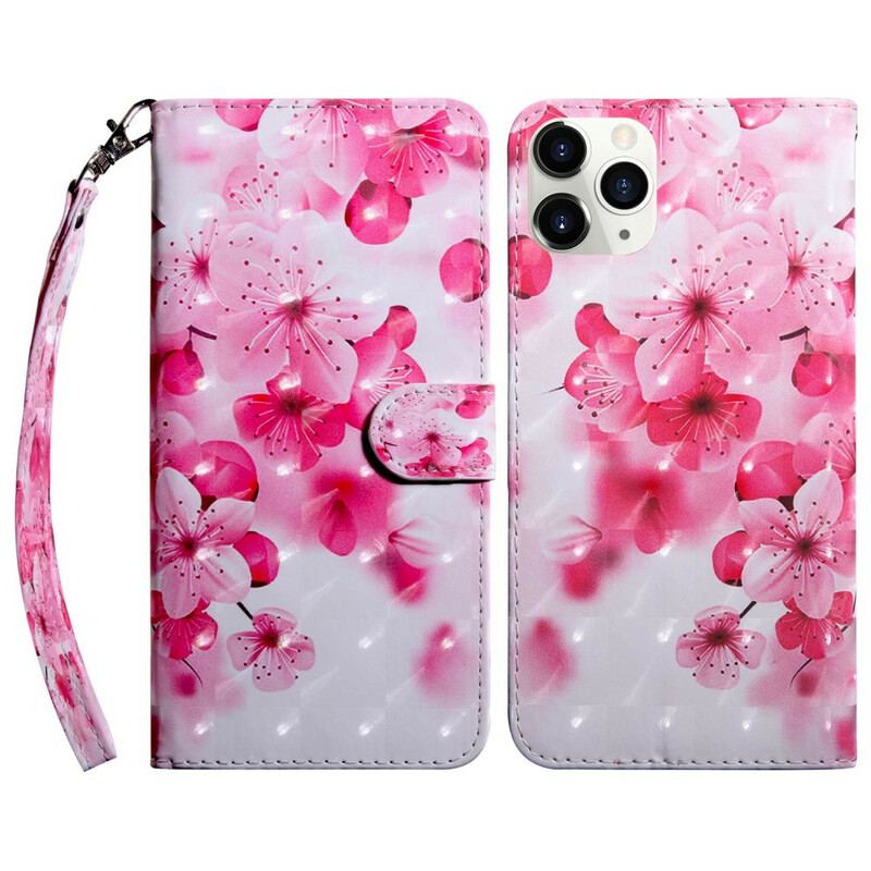 Flip Cover iPhone 13 Mini Lys Plet Blomster Blomstrer