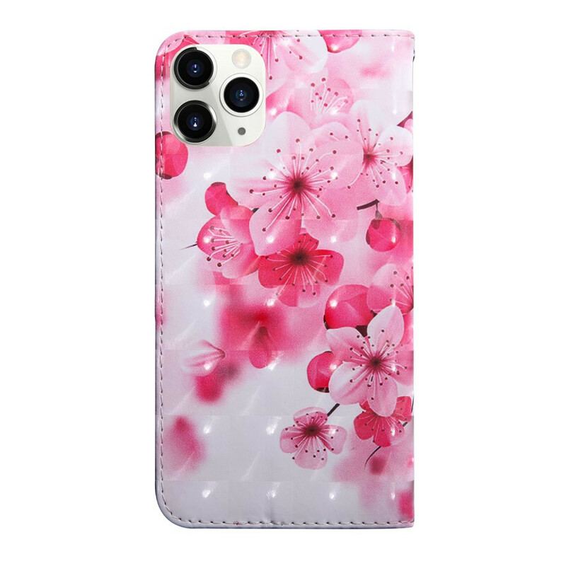 Flip Cover iPhone 13 Mini Lys Plet Blomster Blomstrer