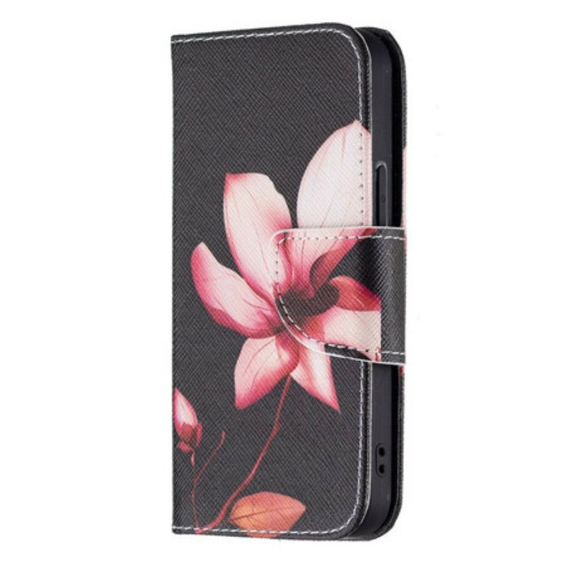 Flip Cover iPhone 13 Mini Lyserød Blomst