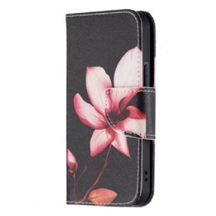 Flip Cover iPhone 13 Mini Lyserød Blomst