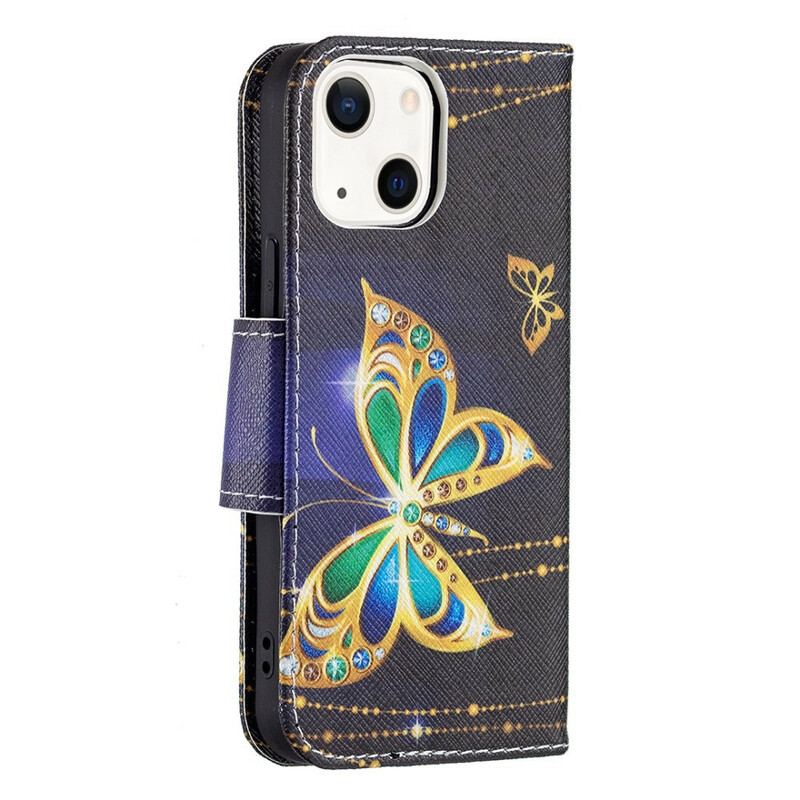 Flip Cover iPhone 13 Mini Magisk Sommerfugl