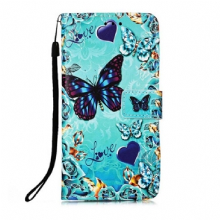 Flip Cover iPhone 13 Mini Med Snor Elsker Butterflies Strappy