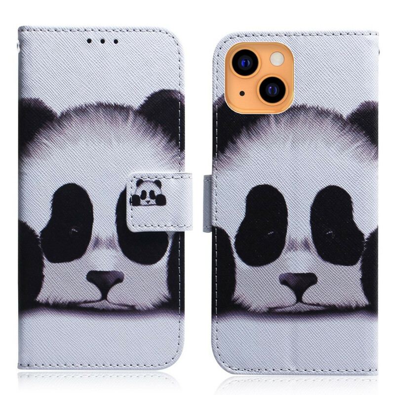 Flip Cover iPhone 13 Mini Panda Ansigt