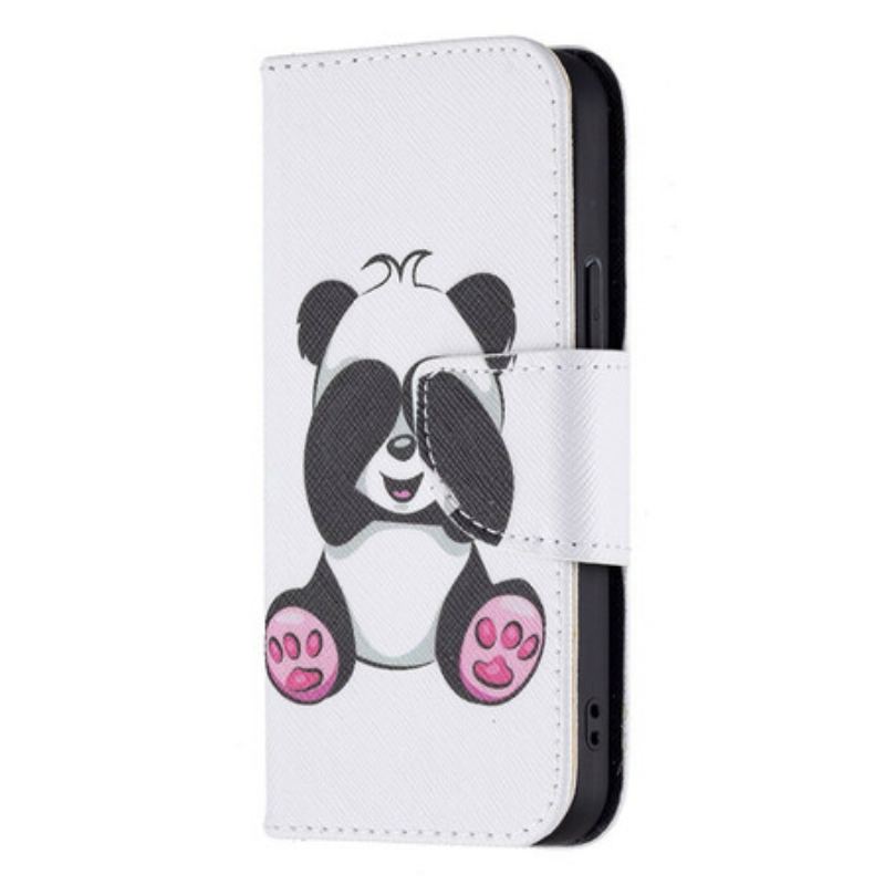 Flip Cover iPhone 13 Mini Panda Sjov