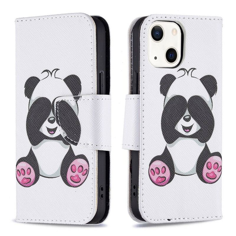 Flip Cover iPhone 13 Mini Panda Sjov