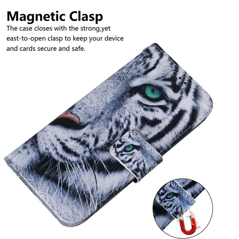 Flip Cover iPhone 13 Mini Tiger Ansigt