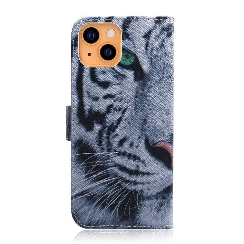 Flip Cover iPhone 13 Mini Tiger Ansigt