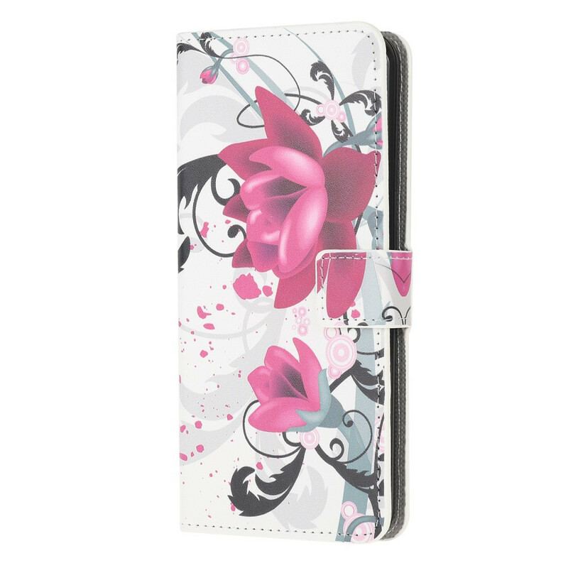 Flip Cover iPhone 13 Mini Tropiske Blomster