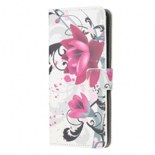 Flip Cover iPhone 13 Mini Tropiske Blomster