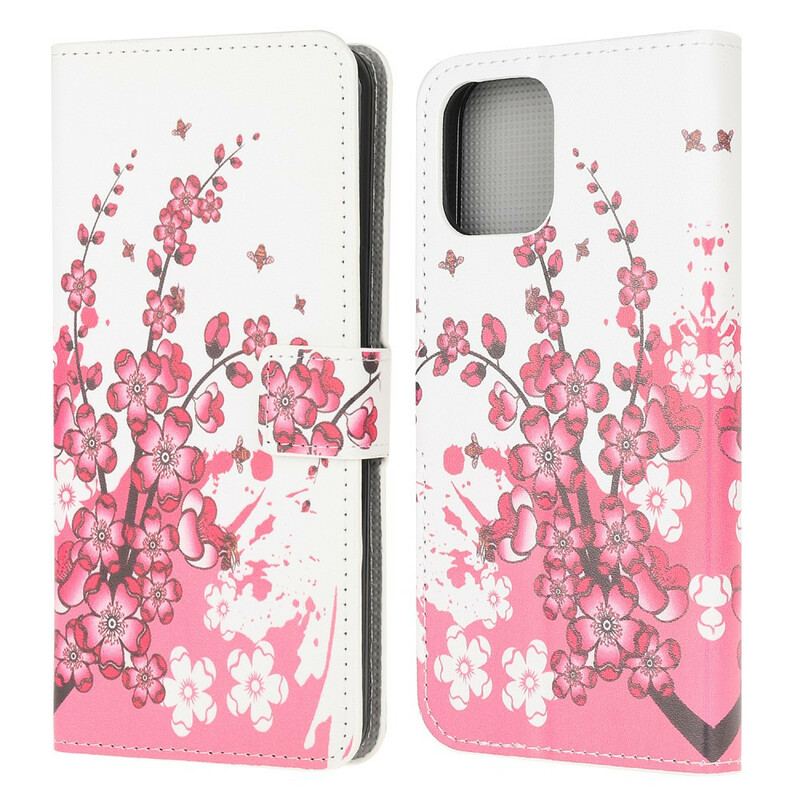 Flip Cover iPhone 13 Mini Tropiske Blomster